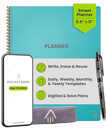 Rocketbook Panda Planner Settimanale - Quaderno Appunti Digitale, Riutilizzabile Taccuino Digitali A4 A Spirale, Agenda Giornaliera, Penna Cancellabile Pilot Frixion Inclusi, Gadget Tecnologici
