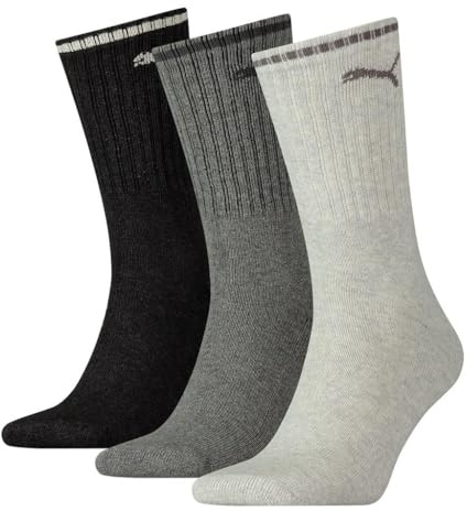 PUMA Crew Sock Calcetines, Gris (Anthracite / Grey), 35-38 Unisex adulto