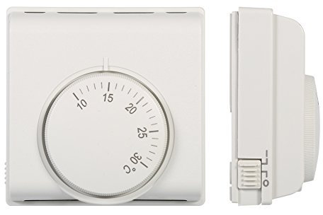 Thermostat d'ambiance Régulateur de température mécanique Interrupteur de Thermostat avec 2 vis pour climatisation Centrale Neuf, 220 V, Blanc (0,276 * 0,276 * 0,125 Pouces)