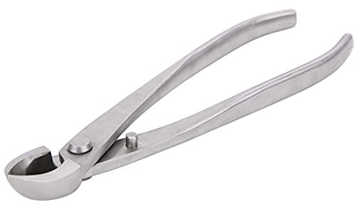 Taglierina per manopole Bonsai, taglierina in Acciaio Obliquo, taglierina composita concava Spaccatura per Bordi arrotondati Bonsai Forbici (205 mm)