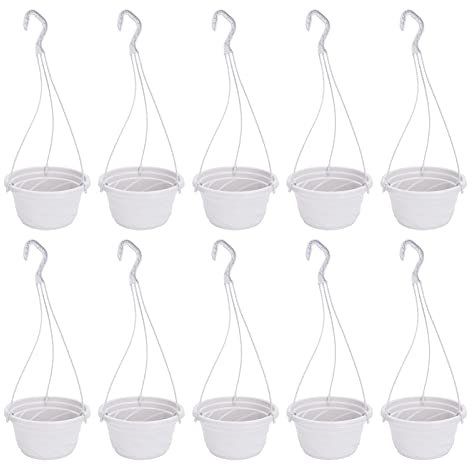 YARNOW Hängende Blumentöpfe Für Zimmerpflanzen 10er-Pack Blumentopf- Aus Kunststoff Modernes Pflanzgefäß-Set Im Schlichten Stil