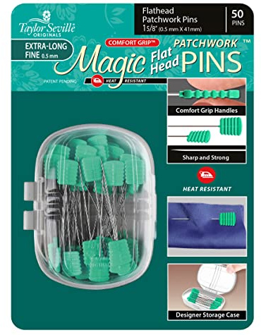 Taylor Seville Magic Flachkopf, Patchwork, extra lang, fein, 0,5, 50 Stück