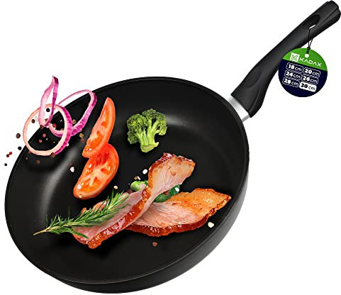 KADAX Bratpfanne, Pfanne mit Antihaftbeschichtung, beschichtete Gourmetpfanne, Induktion Universallpfanne, Bräter für fettfreies Kochen, Pfanne mit Kunststoffgriff (⌀ 30cm)