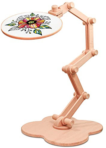 Stickrahmen-Ständer – gedrehter Kreuzstichständer, universeller Buchenholz-Stickrahmenhalter, Handarbeitsständer für Kunst, Handwerk, Nähprojekte mit 22,9 cm Stickrahmen