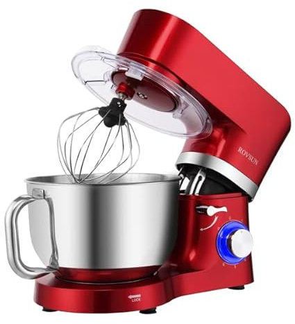 Stand Mixers for Baking Kitchen Aid RS-1503 Chef Machine 5.5L 1500W Mixing Pot With Handle Red Spray Paint