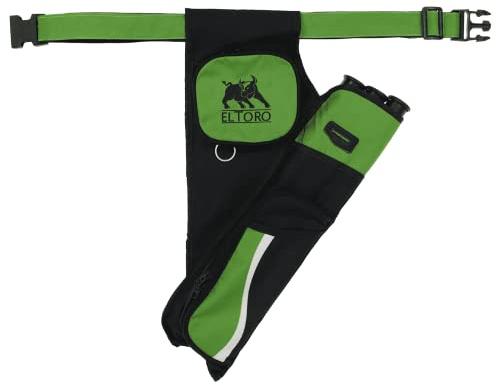 elToro Wave XL Seitenköcher Rechtshand mit 3 Pfeilröhren | Cordura wasserabweisend, große Köchertasche und Gürtel-Tasche mit Doppelzipper, verstellbarer Gürtel 66–120 cm, 46 cm