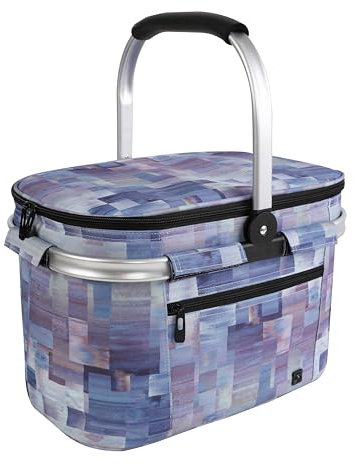 ALLCAMP Faltbar Isoliert Kühltasche - Einkaufskorb Thermo Mit Deckel, Abnehmbarer Picknickkorb 2 Personen, Aluminiumrahmen Kühlkorb, Verdicken Thermokorb