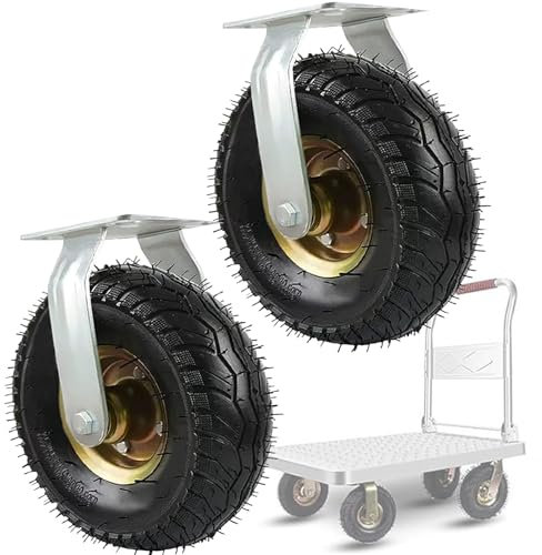 WORDFUN Strapazierfähige Lenkrollen, Gummi Bockrolle, Luftreifen Rollenlager, Industrie Transportrollen, 2 Stück, 150mm 200mm 250mm, Möbel Ersatz Rollen, Leicht Zu Installieren, Langlebige