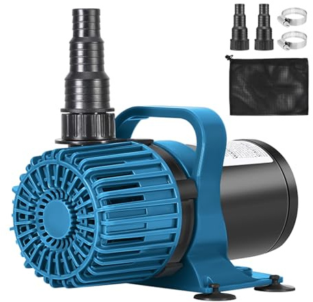 TONGCHANT Pond Pump, 1600 GPH & 14FT Lift | 100W Submersible Water Pump for Fish Pond Waterfall & Water Feature, Quiet Fountain Pump, 180° Rotatable Outlet, Barrier Bag & 20FT Power Cord, UL Listed