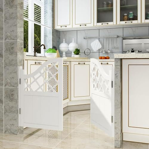 TsoLAY portales de media cintura Puertas de media cintura con barra de madera maciza, puertas plegables for valla, puertas plegables for pasillo, tamaños y colores personalizados disponibles puerta co