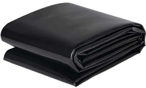 Lonmrrton Black Pond Liner Flexible Garden Fish Ponds Lining Preformed HDPE Pond Membrane Easy Cutting for Koi Pools Fountains and Streams 2x2.5m 3x4m 5x5m 6x6m 10x10m(Size:7x10m(23x32.8ft))