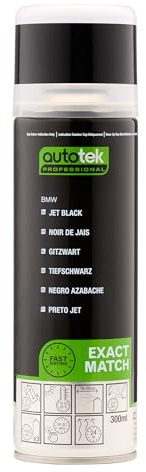 Autotek Professional Exact Match Car Spray Paint, BMW Jet Black Aerosol Spray, 300 ml