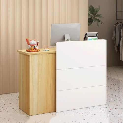 Comptoir De Réception Moderne avec 2 Tiroirs Verrouillables en Bois pour Bureau, Hall De Vente Au Détail, Salon De Beauté