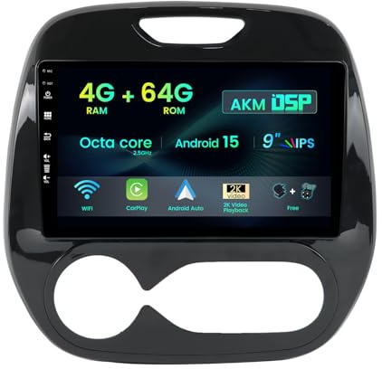 MISONDA Autoradio 2 Din Android Auto/DSP/Carplay Android Integrato per Renault Kaptur Captur (2014-2019) -[4G+64G] -Telecamera posteriore + MIC - 9 pollici IPS - Con controllo al volante WiFi BT RDS