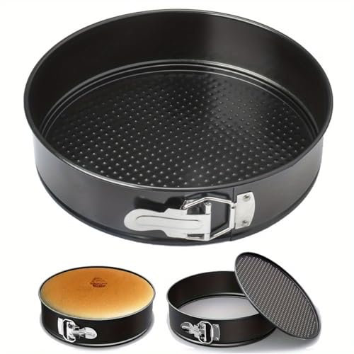 Teglia antiaderente da 22,9 cm per cheesecake, stampo da forno rotondo a prova di perdite con fondo rimovibile antiaderente per torte, cheesecake, pizza e quiche