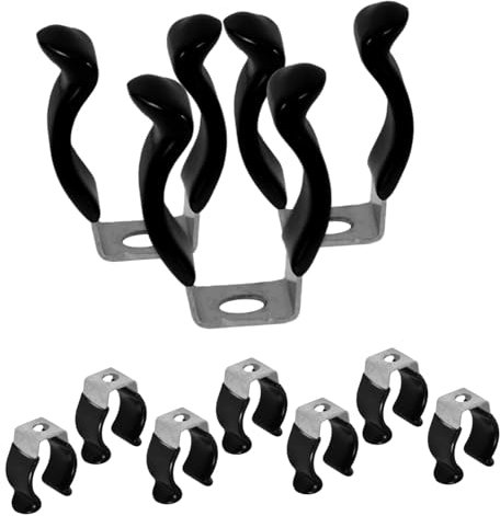 BAZEITFLOW 10pcs T5 Led Tube Lamp Clips Stainless Steel U-Shaped Light Tube Mounting Brackets Cable Holder Clamps for Ceiling and Outdoor Light Installation