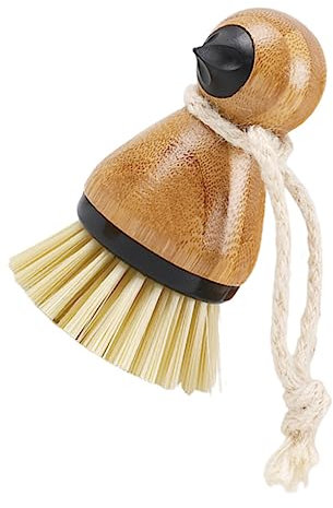 DEARMAMY Fruit and Vegetable Cleaning Brush Bamboo Handle for Washing up Fruits and Vegetables for Kitchen Use Scrub for Pan Cleaning