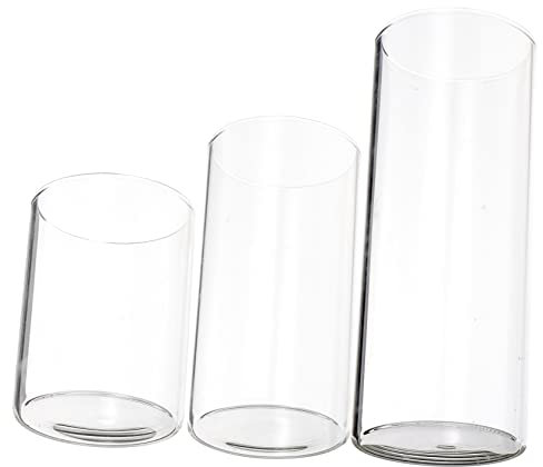 Gatuida 3pezzi Copricandele in Vetro Trasparente Portacandela Cilindrico in Vetro Paralume Tazza per Candele Domestiche Anti-Vento Design Semplice per Decorazioni Creative