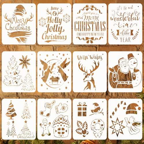 Yosugar 20 Stk 13.1 cm Malschablone Weihnachten Advent Nikolaus PET | Festliche Vorlagen für Christbaukugeln, Geschenkanhänger, Weihnachtskarten und festliche Tischdeko für die Adventszeit