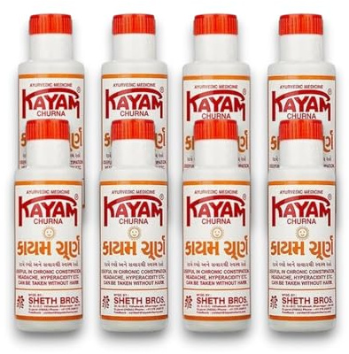 KAYAM Churna Ayurvedische Medizin von Sheth Bros, bei chronischer Verstopfung, je 100 g (8)