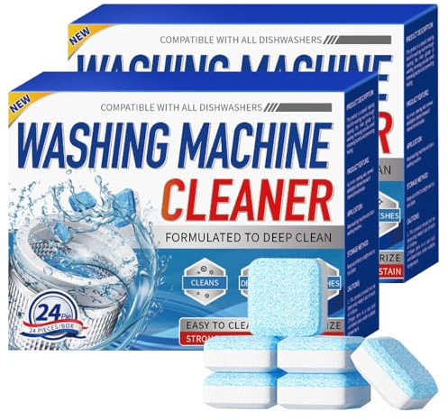 SGZIOO Waschmaschinenreiniger Extra Stark, 48PCS Washing Machine Cleaner, Waschmaschine Reinigung für Gerüche und Kalk in Waschmaschinen und Geschirrspülern (Stil A, M)