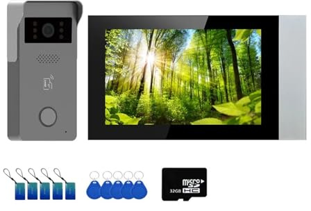 WAFOHSR Interphone Vidéo Intelligent Tuya WiFi 1080P À 2 Fils for Maison Connectée, Écran Tactile Couleur 7 Pouces, Caméra, Sonnette, Système De Sécurité Audio Bidirectionnel(7inch LCD add 32G)
