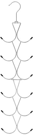 Elegante soporte de bolsillo para armario, 1 unidad, color plateado, organizador colgante para bolsos de mano, ahorro de espacio, soporte para cinturón y corbatas, práctico gancho para colgar para el