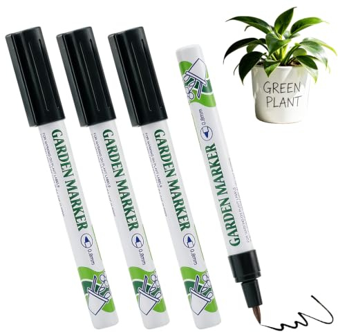 4 Pack Garden Marker Pens for Plant Labelling, Waterproof & Quick Dry Ink