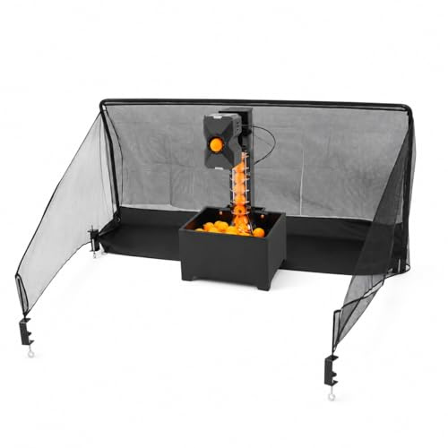 Steeviuzj Macchina automatica per palline da ping pong, robot con 10 modalità, robot da ping pong con rete da 100 palline per palestre, scuole, centri di allenamento