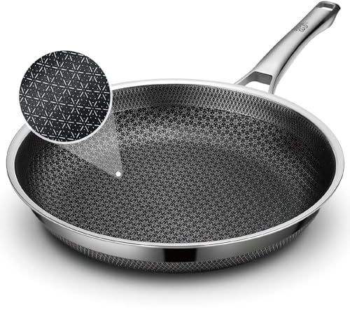 Antihaft Edelstahl Bratpfanne induktion 28cm, Ofen & Spülmaschinenfest | Edelstahl Universalpfanne, Für Alle Herdarten Geeignet, Pfoa Frei