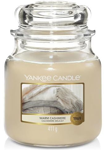 Yankee Candle Duftkerze im Glas (Mittelgroß) | Warm Cashmere | Brenndauer bis zu 75 Stunden