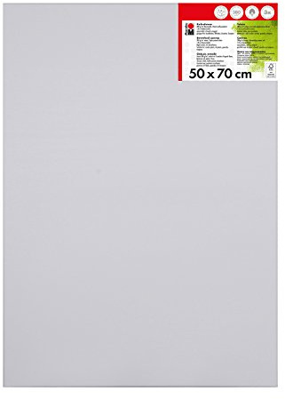 Marabu 1616000000501 - Keilrahmen, ca. 50 x 70 cm, Rahmentiefe ca. 1,8 cm, weiß, mit 380 g/qm Baumwolle bespannt, 3 fach grundiert, leicht saugend, für Acryl-, Öl-, Gouache- und Temperafarben