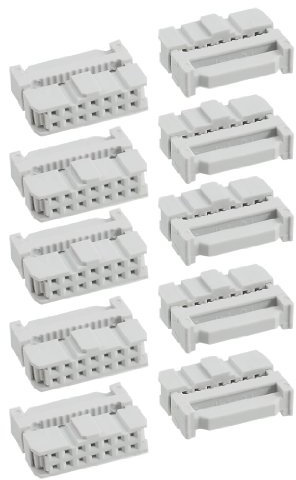 Aexit Connettore da 10 poli per connettore femmina IDC da 14 poli a passo doppio da 2,54 mm ID: 494479