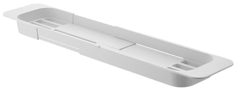 Yamazaki 3546 Tower Extendable Bathtub Tray, White, ABS Resin, 57.575 x 15.5 x 4.5 cm