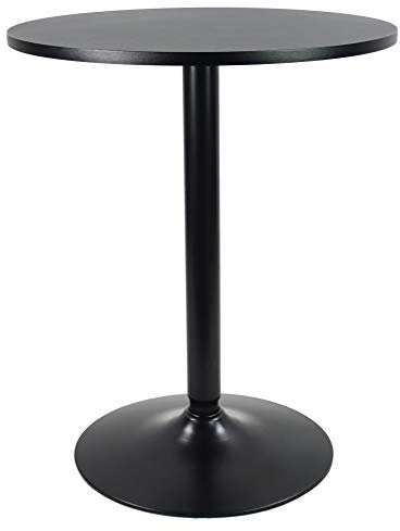 KKTONER Runder Bistrotisch Stehtisch mit Höhe von 73cm Bartisch Beistelltisch schwarz