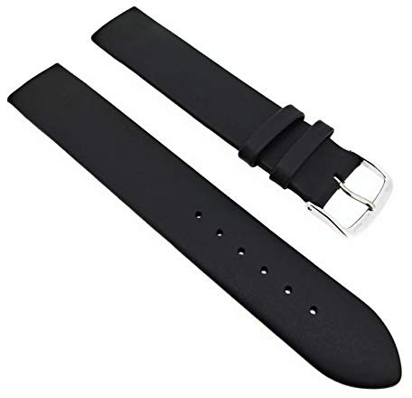 SANDTUHR Uhrenarmband | Schwarz | zum befestigen mit Schrauben für Uhren passend Skagen, Boccia | 22mm Made in Germany