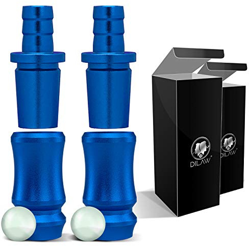 DILAW® Shisha SKITTO Aluminium Schlauchadapter 18/8 Schliff Set 2-teilig Universal Hookah Wasserpfeife Alu Manyak,Opal,Vatos, Farbe:Blau, Menge:2er Pack