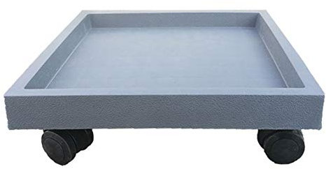 MESURE Pflanzenroller Eckig Aussenbereich Blumenroller Für Den Innenbereich Walzschale-Untersetzer-Untersetzer Auf Rädern, Beweglicher Blumentopf-Tablett, Pflanzerpalette Für Hausgarten