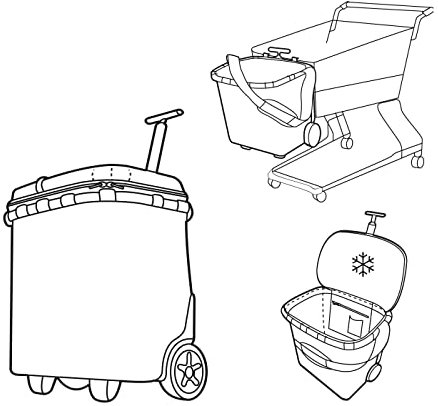 reisenthel carrycruiser iso Twist Silver Tragbarer und verschließbarer Einkaufstrolley mit Kühlfunktion, stabilem Aluminiumrahmen, Schultergurt und herausnehmbarer Netz-Innentasche