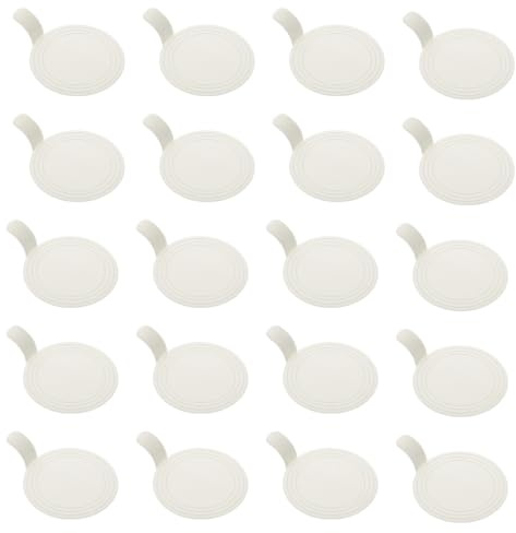 OSALADI 100 Pcs Mini Cake Board Round Mousse Board Plastic Cupake Bases Dessert Displays Tray for Pastry Dessert ( Beige )