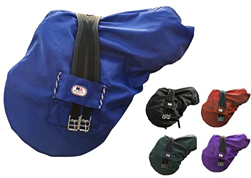 Majestic Ally Nylon Waterproof Fleece Lined Ride On English Saddle Cover-Multiple Color (Royal Blue)