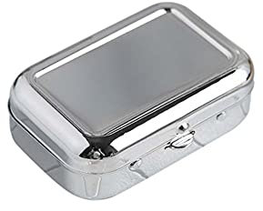 Herbests Zigaretten Taschenascher,Tragbarer Aschenbecher für unterwegs, Edelstahl Mini aschenbecher Reise-Aschenbecher mit Deckel geruchsdicht Geruchloser Ascher Aschenbecher to go，Silber, m