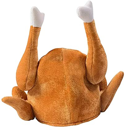 SM SunniMix Lustiger gerösteter Truthahnhut, Unisex Truthahn Mütze, Funny Truthahn Mütze Hähnchenmütze, Witzige Kopfbedeckung Huhn für Erwachsene Halloween Karnvel Mottoparty Thanksgiving