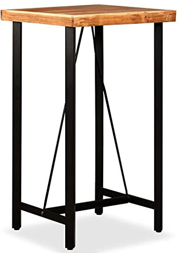 Chusui Bartisch, Küchentisch, Esstisch, Bar Tisch, Minibar Schrank, Bar Möbel, Kuchen Tisch, Kaffeebar Möbel, Akazie Massivholz 60 x 60 x 107 cm