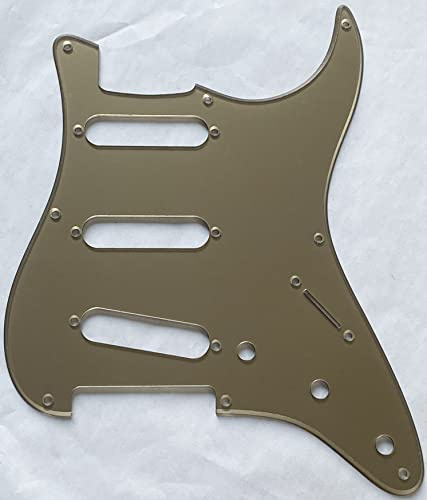Gitarren-Pickguard für US Fender 1,5 m (57 Fuß) 8 Schraube Strat + Rückplatte (1-lagiges Acryl, Gold)