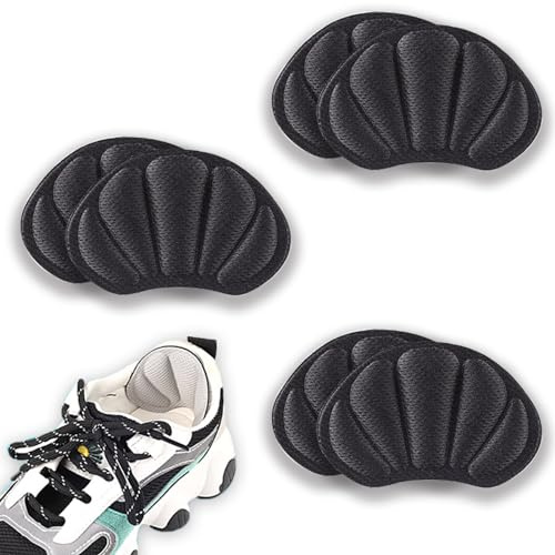 zoerbufan 3 Paires Coussinets de Talon épais, Autocollants à Talons pour Femmes et Hommes, Auto-Adhésif Plaquettes à Talon (Noir)