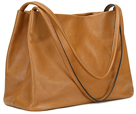 Kattee Damen Tragetaschen aus weichem Echtleder lässige Schulter Hobo Geldbörsen und Handtaschen mit magnetischem Druckknopfverschluss oben