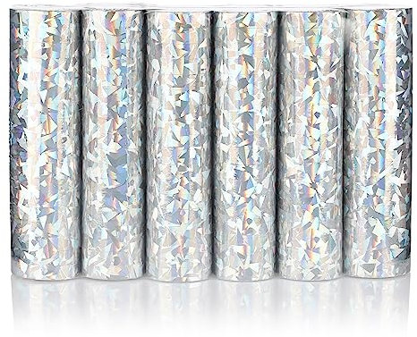 KarneLux Confezione da 6 Streamer Silver Glitter Metallic'
