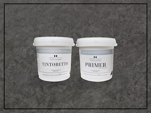 Impera Italia Tintoretto - Matt, Venetian Plaster Effect, Wall Paint Bundle. Includes 2kg of Paint and 1L of Primer - Covers 6-8SQM - In Colour RENO.