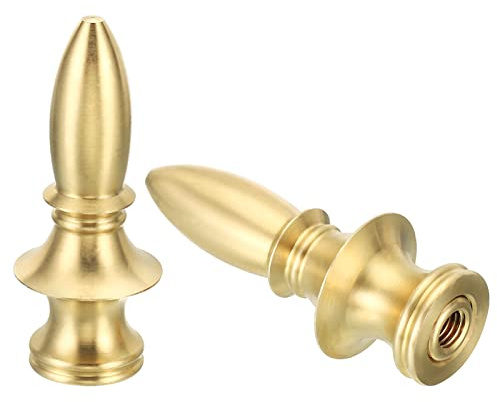 PATIKIL 2.1 Hoch Messing Lampe Endstücke Kappe Knopf 2 Set Lampe Schraube Halterung Gewindebohrung 1/4-27 für Tisch und Boden Lampenschirm Dekorationen